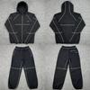 Men Women Streetwear Oversized Hooded Track Suit Set Cotton Long Sleeve Top Jogger Pants Casual Sportswear