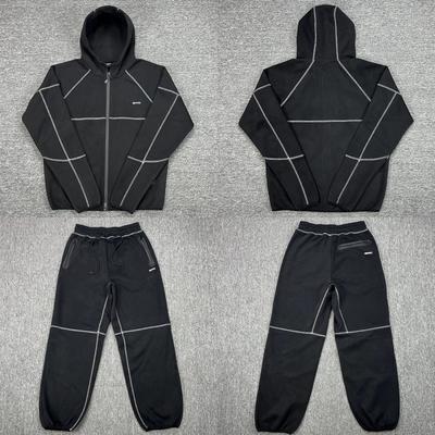 Men Women Streetwear Oversized Hooded Track Suit Set Cotton Long Sleeve Top Jogger Pants Casual Sportswear