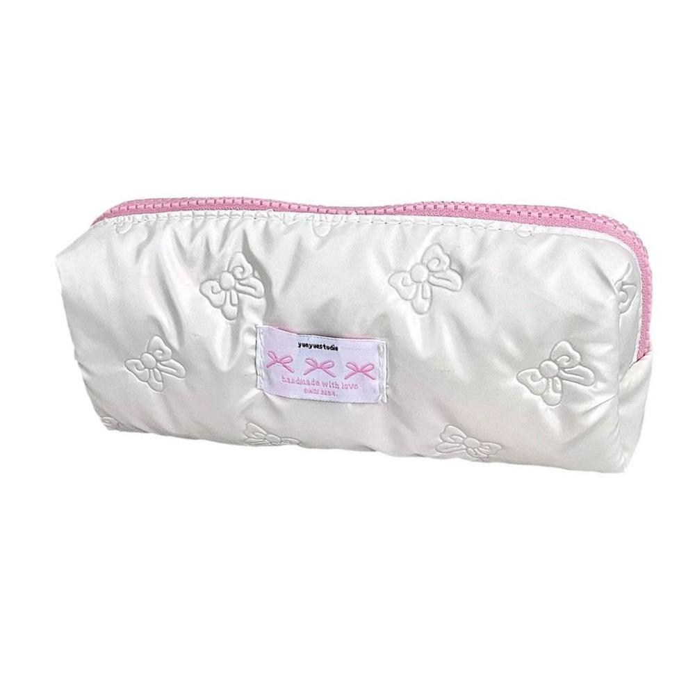 Large Capacity Pen Bag Bowknot Cosmetic Bag Cute Stationery Bag
