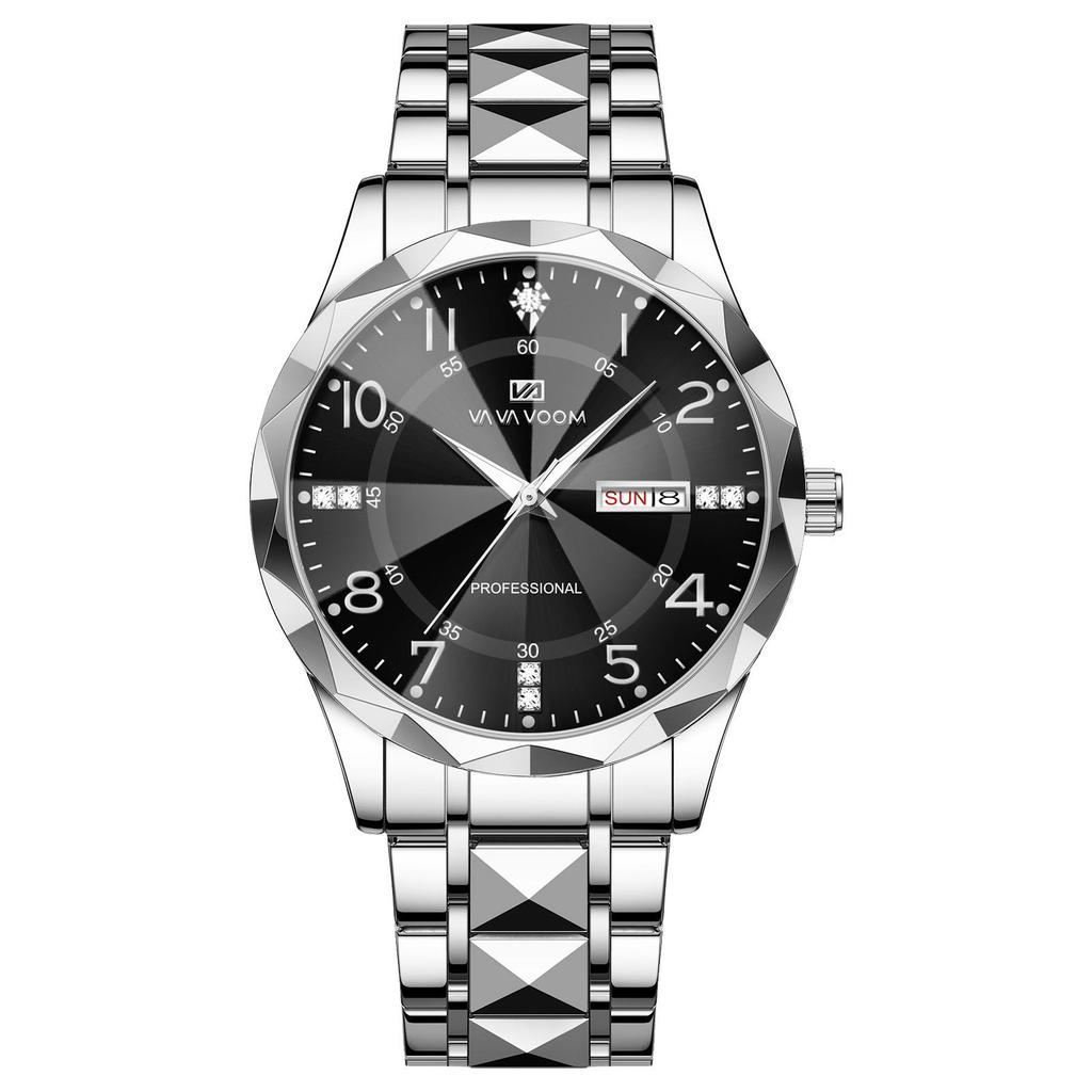 Wow Order Change Logo Men's Diamond-Cut Design Wristwatch