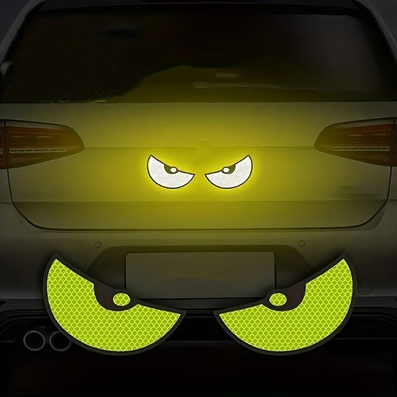 

2pcs Car Reflective Stickers Motorcycle Improve Vehicle Visibility At Night And Driving Safety зелений