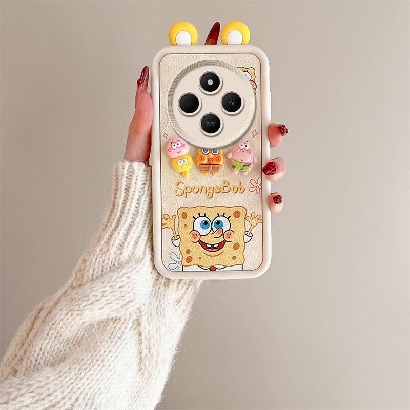 KEYSION Husă cu desene animate 3D cu ureche drăguță pentru Redmi 14C cu brățară Husă din spate a telefonului, rezistentă la șocuri, din silicon moale pentru Xiaomi POCO C75