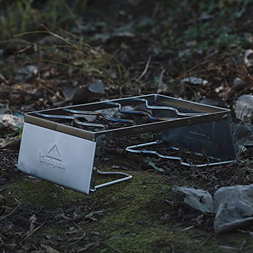 CAMPING MOON Cooktop Stand with Wind Shield, Storage Bag, 6 Height Adjustment, Trivet, Foldable Storage, 300mm, MS-1018