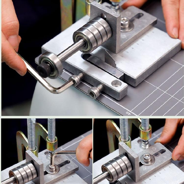 Leather Belt Cutting Tool with C-Clamp, Replacements and Wrenches