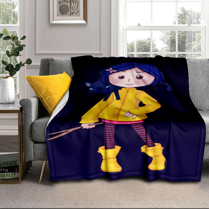 Moonlit Mystery Cora-line Blanket Flannel Blanket for bed, sofa, Camping, Hiking, Picnic Essentials, gift for family Fan gifts