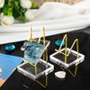1pc Metal Rock Display Stand with Acrylic Base,Crystal Holder, Mineral Specimen Display Stand,Suitable for Office and Home Decor