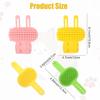 4 PCS Cat Self Groomer for Indoor Cats Silicone Grooming Strap Pad for Cats Adjustable & Soft Cat Massager(Green+Yellow+Pink)