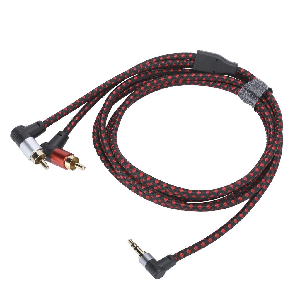 90 μοιρών 3.5mm Αρσενικός Βύσμα σε 2RCA Αρσενικό Καλώδιο ήχου ABS Στερεοφωνικό Καλώδιο Μικροφώνου για DVD Ηχείο 2m