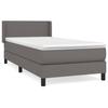 Maison Exclusive - Bed Slatted Base with Mattress Grey 90x200 Cm Faux Leather