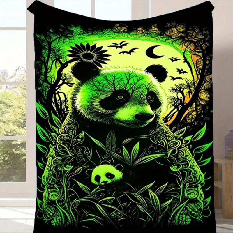 

1pc Panda Print Blanket, Soft Warm Throw Blanket Nap Blanket for Couch Sofa Office Bed Camping Travel, Multi-purpose Gift Blanket 130cmx150cm