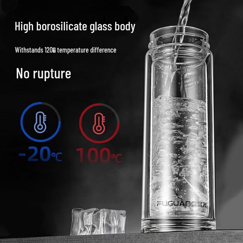 Fuguang Insulated Double-Layer High Borosilicate Glass Tea Cup 380ml