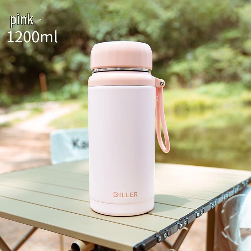 Diller 1200ML Portable Insulated Stainless Steel Mug with Tea Infuser