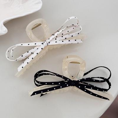 Large Korean Hair Accessories for Women Girl Bows Pins and Clips Claw Thick Shark Designer Vintage Ribbon Popular Catch Fashion