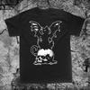 Cat Bat Skull Shirt Plus Size Gothic Goth Occult Energy Punk Grunge Pentacle Star Pentagram Satanic Baphomet