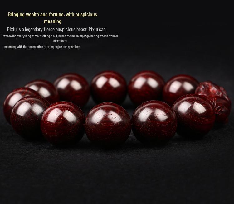 Sandalwood & Indian Rosewood Pixiu Prayer Bracelet for Men & Women