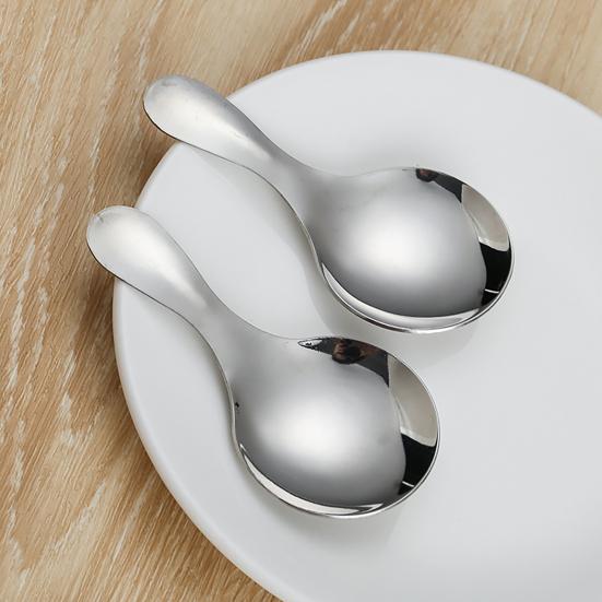 Stainless Steel Mini Spoon Short Handled Spoon Ice Cream Spoon Milk Powder Spoon for Kitchen Restaurant