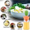 Cleaning Brush Green Oil Dispenser with Brush, 2 in 1 Glass Oil Bottle and Silicone Brush, Oil Dispenser Bottle, Pastry Brush for Basting Vinegar Oil 