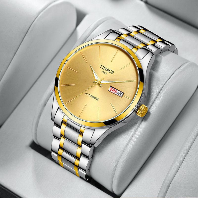 New Automatic Movement Luminous Waterproof Double Calendar Electronic Watch Men's Korean Quartz Mechanical Watch
