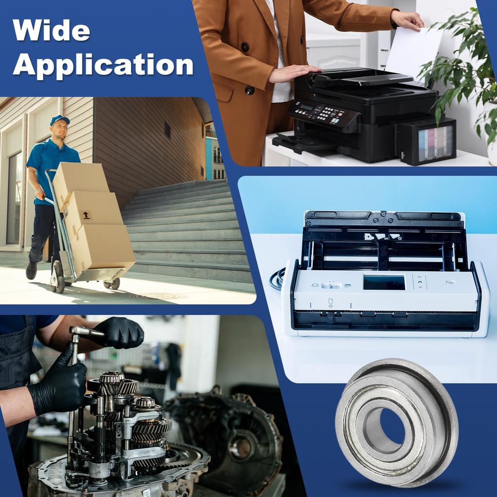 M METERXITY 20 Pack F695ZZ Flanged Ball Bearings 5x13x4mm Double Metal Shielded Chrome Steel