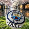 Custom Name Personalized Manchester City FC Print Umbrella, Auto Open Close, 8‑Rib Sturdy Frame, Commute Camping Hiking Use, Birthday Gift