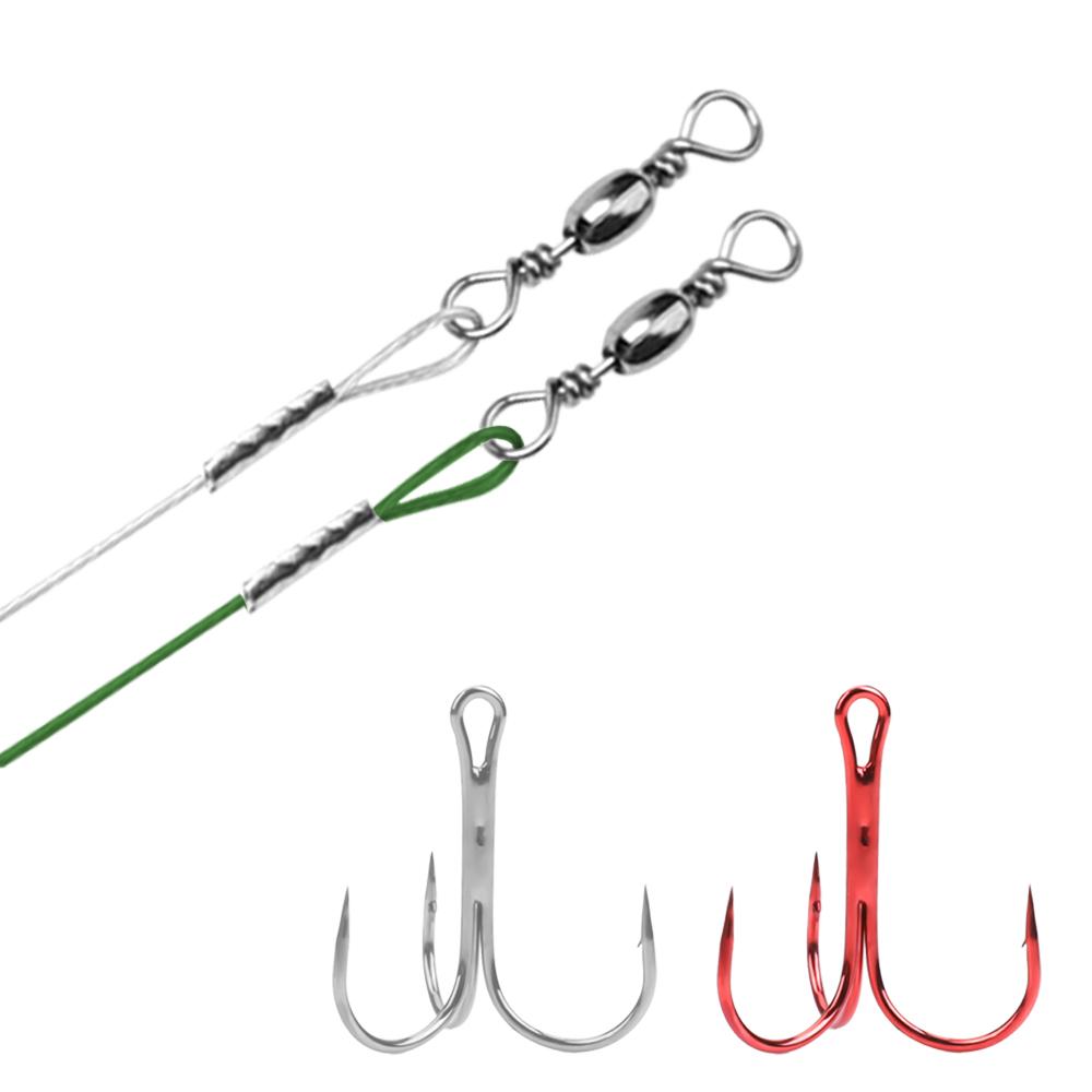 5/10pcs 15/20/25cm Anti-bite Steel Wire Leader Leashes For Fishing 50LB With Swivel Fishing Lure Accessories Pike Bass