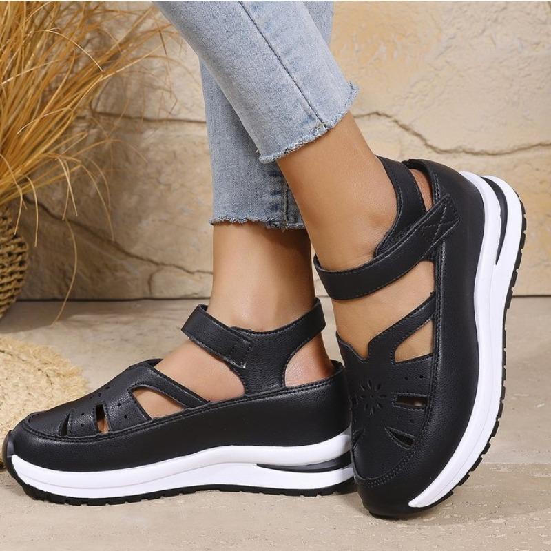 Women's Shoes 2025 Hot Sale Closed Toe Women's Sandals Rome Casual Sandals Women Hollow Platform Wedges Plus Size Shoes Female