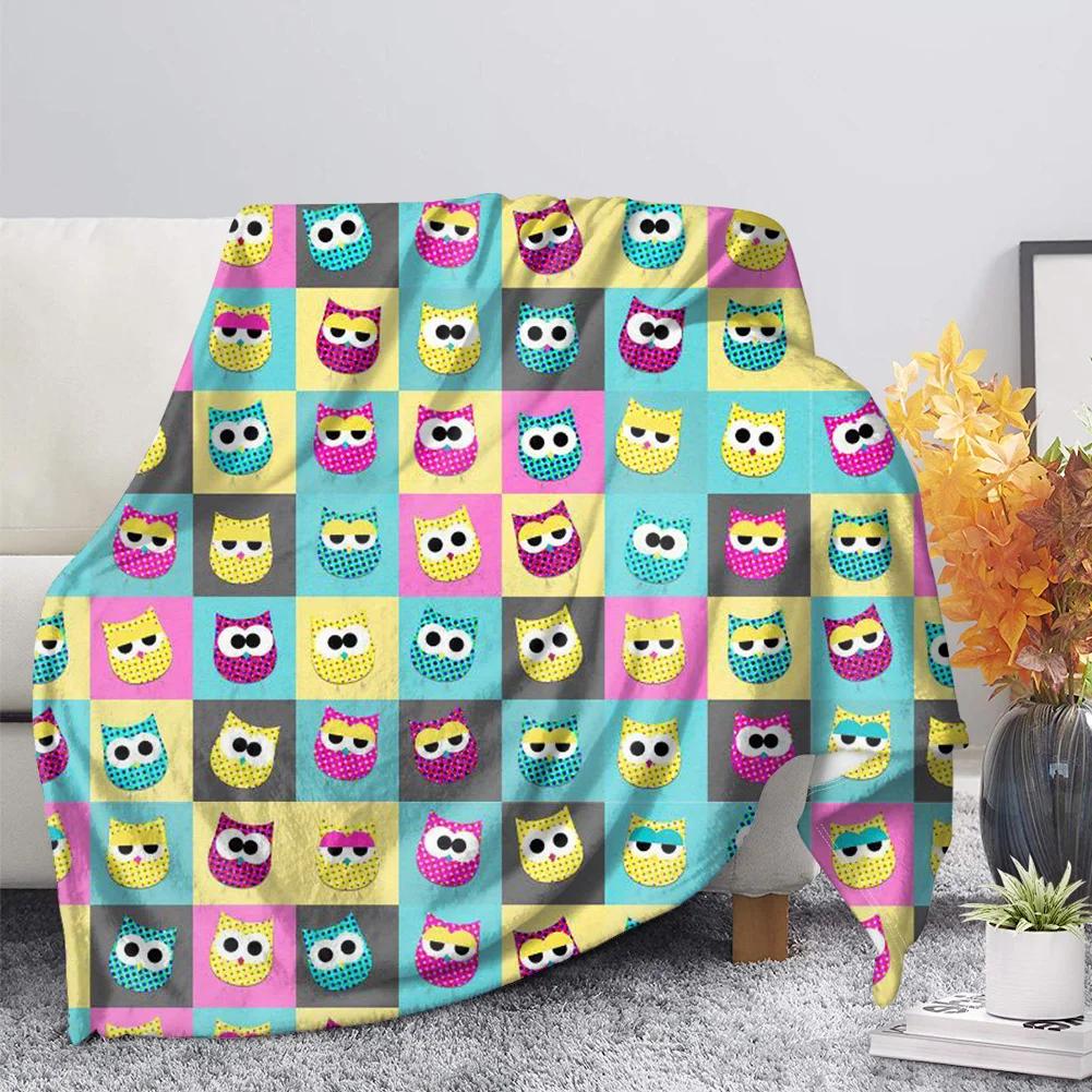 Owl Flannel Throw Blanket Super Soft Lightweight Fleece Blanket Gift for Teenage Girl for Bed Sofa Couch Blanket King Queen Size
