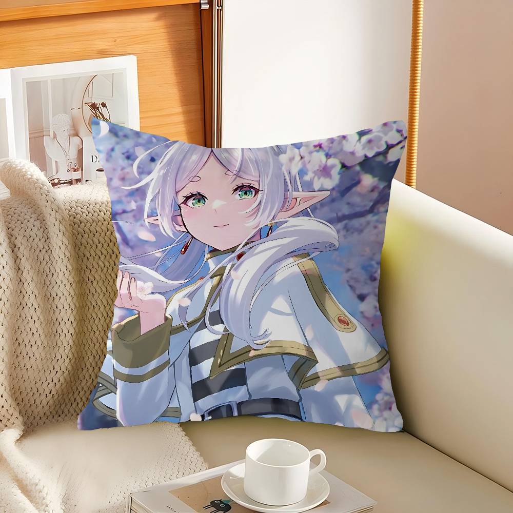 F-Frieren Cartoon Kissenbezug Dekokissenbezug Bedruckter Kissenbezug für Sofa 12x12Inch