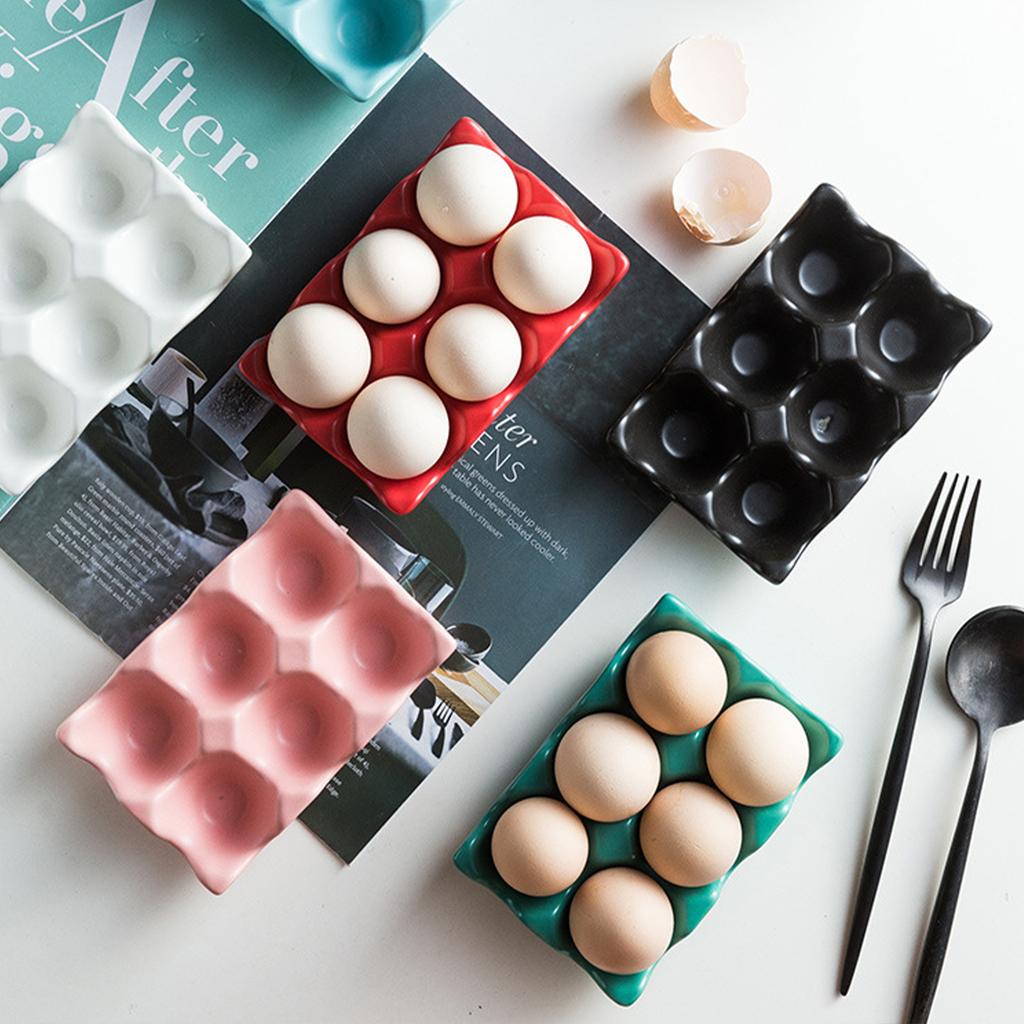 Hushåll Keramisk Äggbricka Äggbricka Kylskåp Äggförvaring Förvaringslåda Äggställ Äggbricka