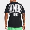 Under Armour Logo Print Round Neck Short Sleeve T-Shirt Men Tops Black 1382832-001