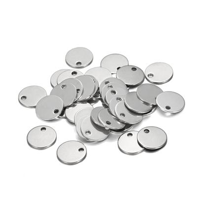 10-50 stuks/lot 6-30 mm Roestvrij Staal Rond Eén Gat Bedels Hangers Hondenpenning Voor DIY Sieraden Maken Bevindingen Armband Benodigdheden