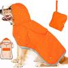 Dog Raincoat Waterproof Soft Breathable Dog Rain Jacket For Small Dog Hooded Dog Rain Coat With Transparent Cap Protect Belly