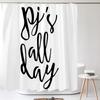 Tenda Doccia con Parole Artistiche Semplici Nordiche Stampa Bianca Minimalista Tenda per Vasca da Bagno Poliestere Impermeabile Decorazione Tenda da Bagno