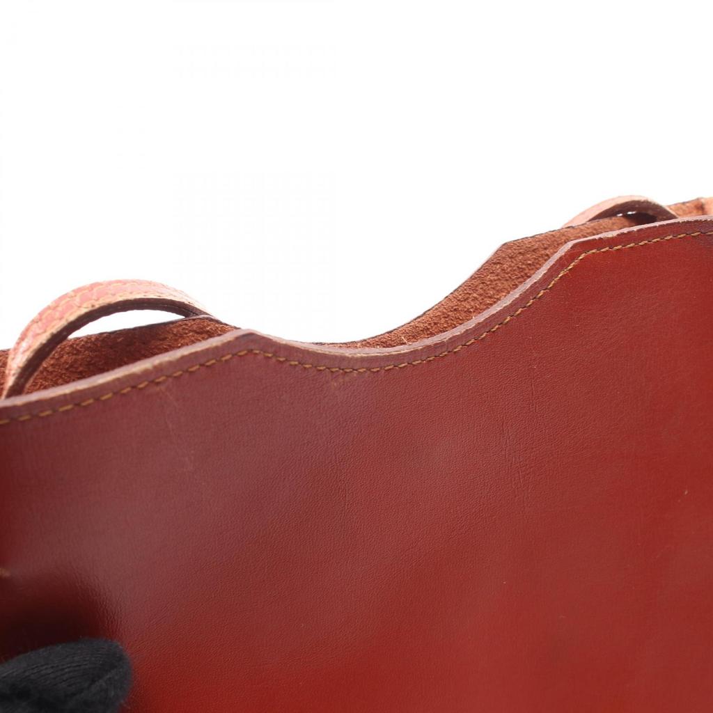 Used HERMES Omenito Brique Shoulder Bag Box calf leather Calfskin (cowhide) Brown Brique Used Women