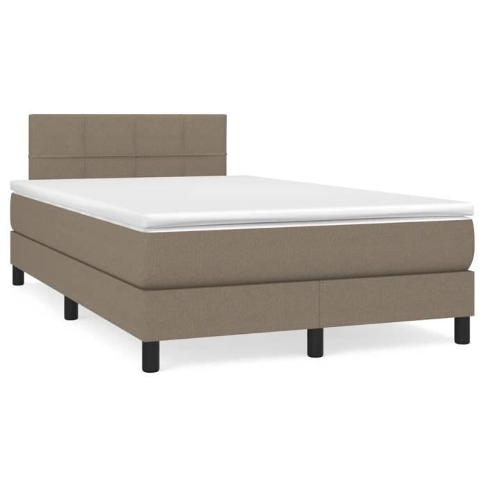 3140045 vidaXL Divan Bed with Mattress Taupe 120x200 Cm Fabric