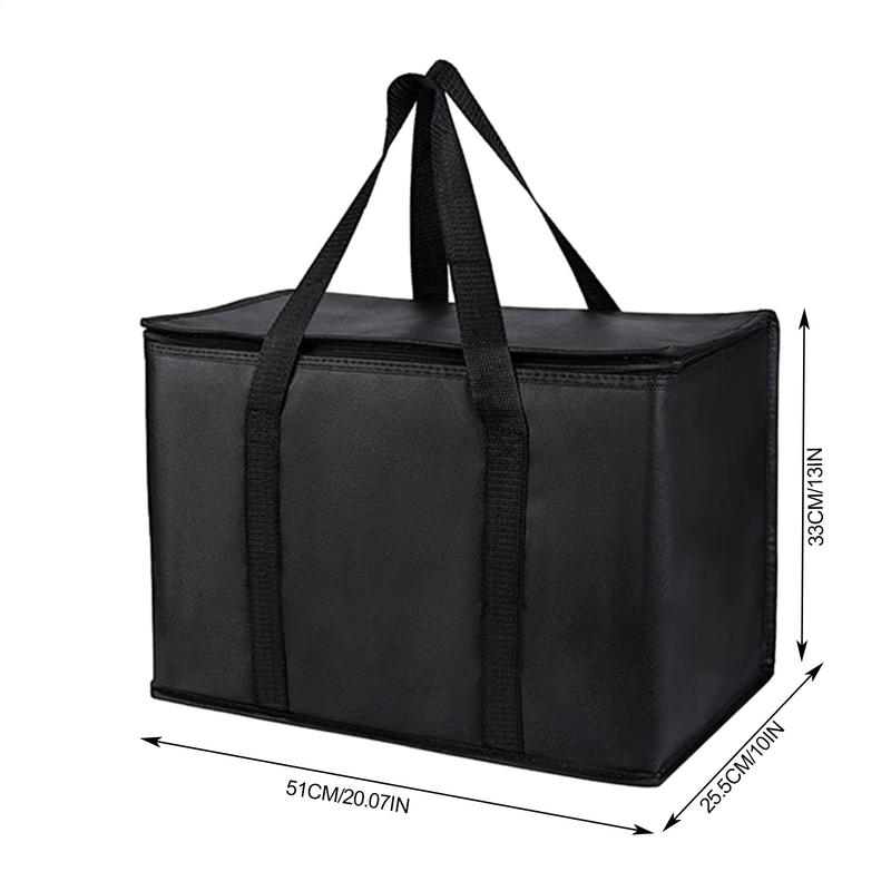 Large Capacity Insulated Grocery Bag Foldable Reusable Soft Cooler Bag Lightweight Hot Cold Takeout Food Delivery Bag