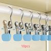 10 Pcks Multifunctional Clothes Pegs Clip Laundry Tongs Pants Hanger Dirty Laundry Basket Traceless Hat Hook Clothespin Storage