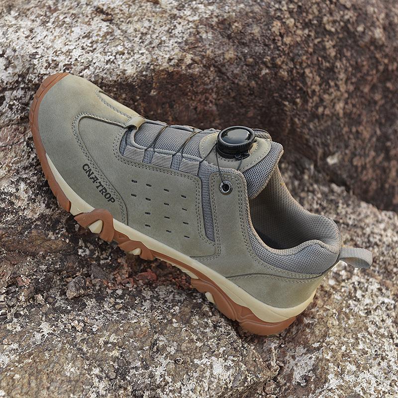 Large size outdoor hiking shoes rotating button lightweight shoes breathable casual non-slip hiking sub