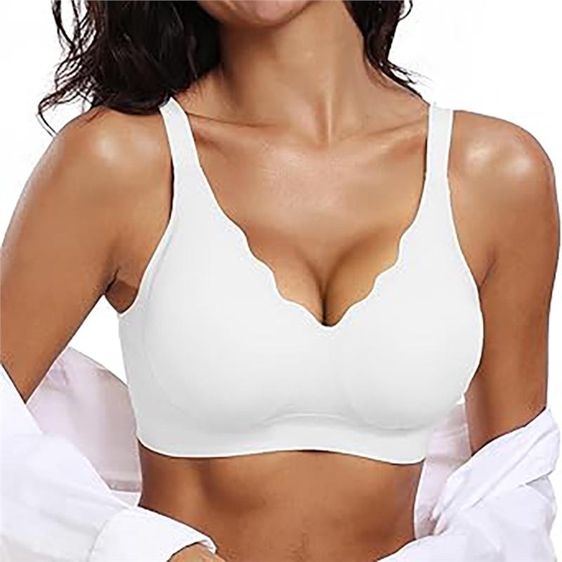 

Seamless Push-Up Wire-Free Bra for Plus Size - Anti-Sagging Women s Underwear XXXL білий