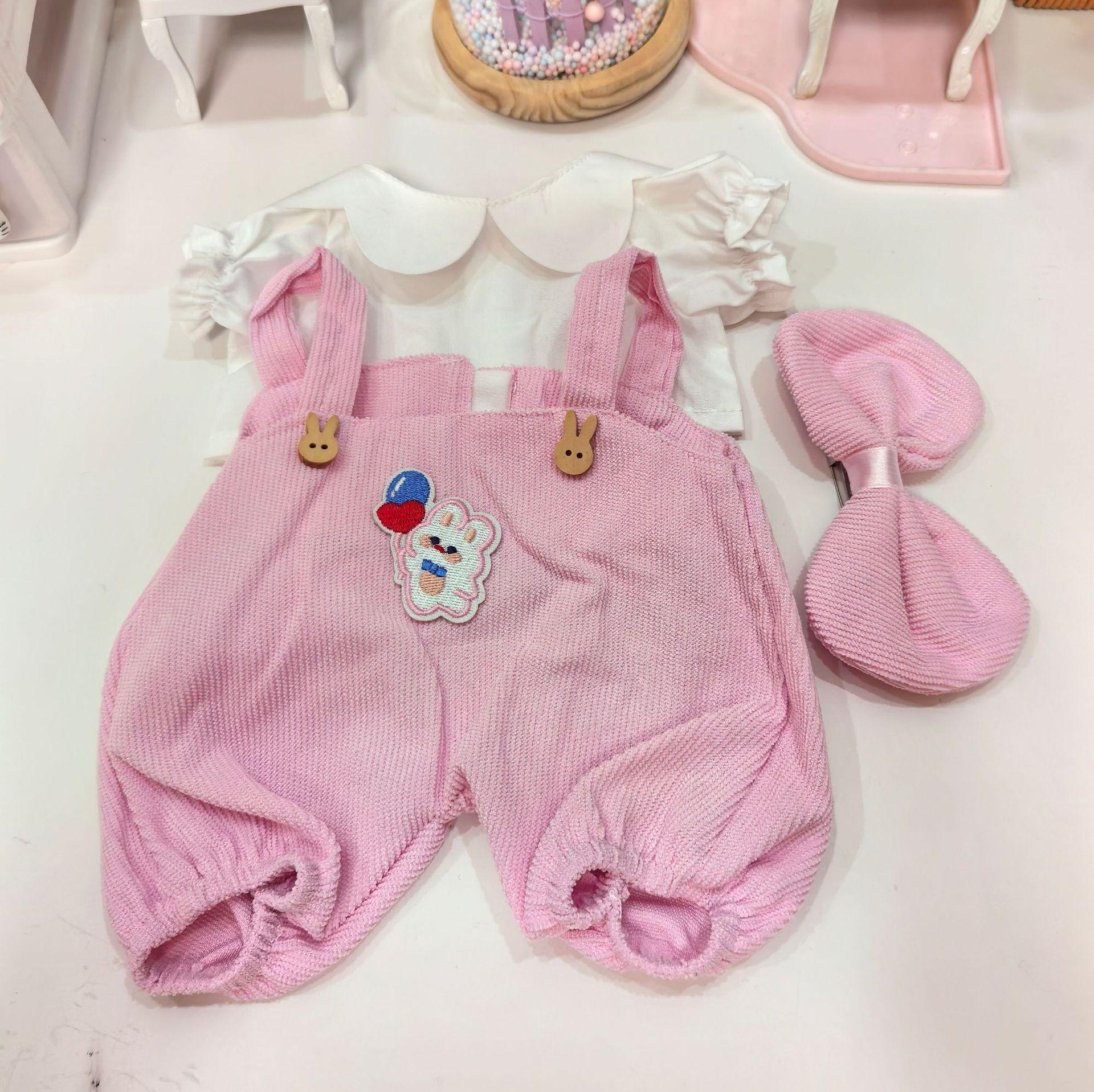 LinaBell & StellaLou Bear Outfit Set: S-Size Dress Overalls with Shirt S Size 40CM Outfit