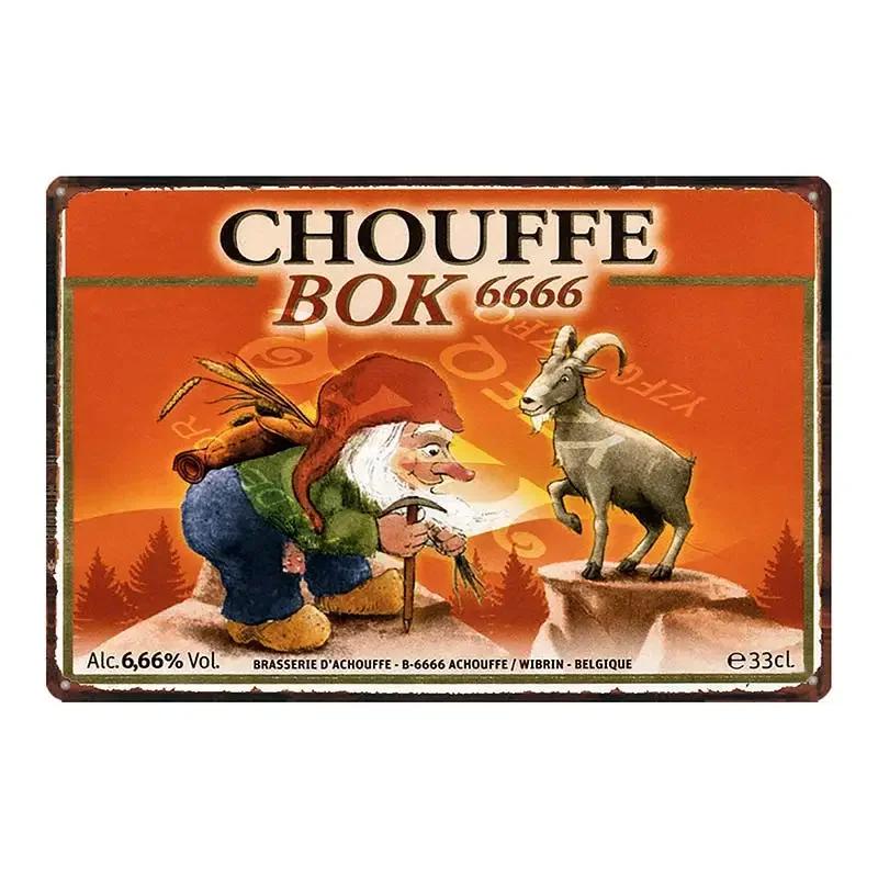 Belgian Beer Chouffe Duvel Metal Tin Sign Plate Wall Pub Kitchen Restaurant Home Art Decor Vintage Iron Poster  DU-2000