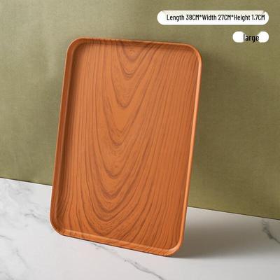 ZISIZ Large Wood Grain Serving Tray