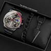 Watch Three-Piece Men'S Accessories Watch Ring Necklace Bracelet Men'S Quartz Watch