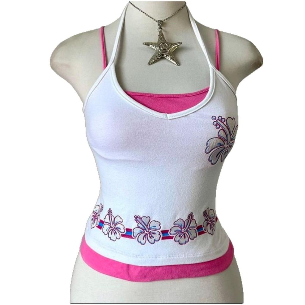 90s Harajuku Bloemige Crop Camisole
