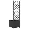 Vidaxl Garden Planter With Trellis, Black, 40X40X136 Cm, Pp