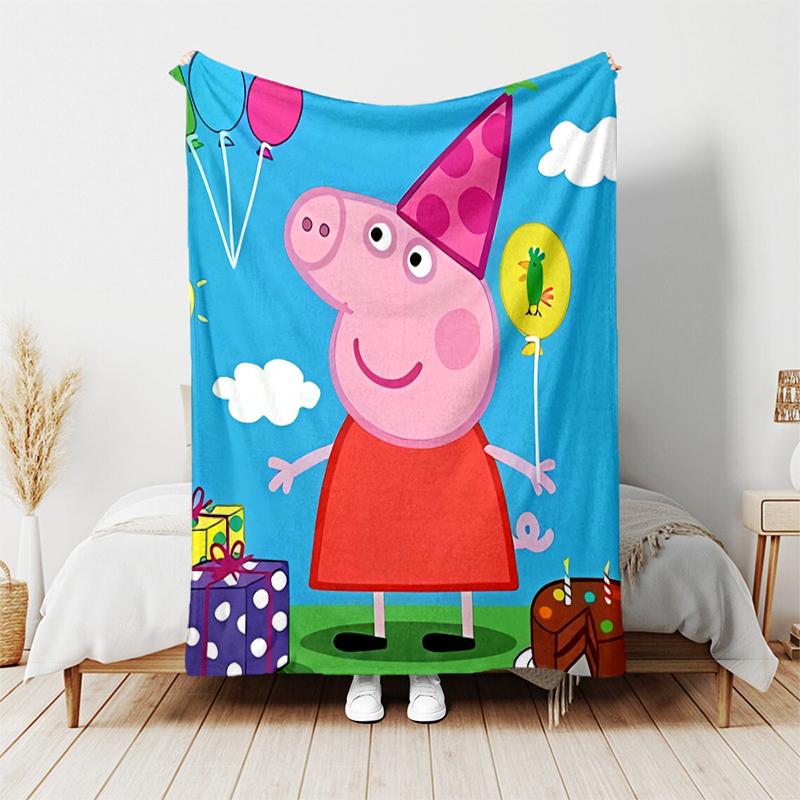 1pc Blanket Peppa Pig1 Print Design, Lightweight Blanket for Sofa, Bed- Soft &Warm, Gift for All Seasons like Christmas, Halloween