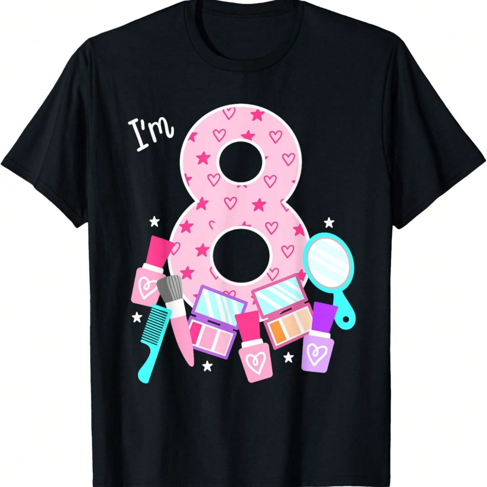 Spa Birthday Party I m 8 Girls Makeup 8th Bday Kids Toddlers T-Shirt S разноцветный