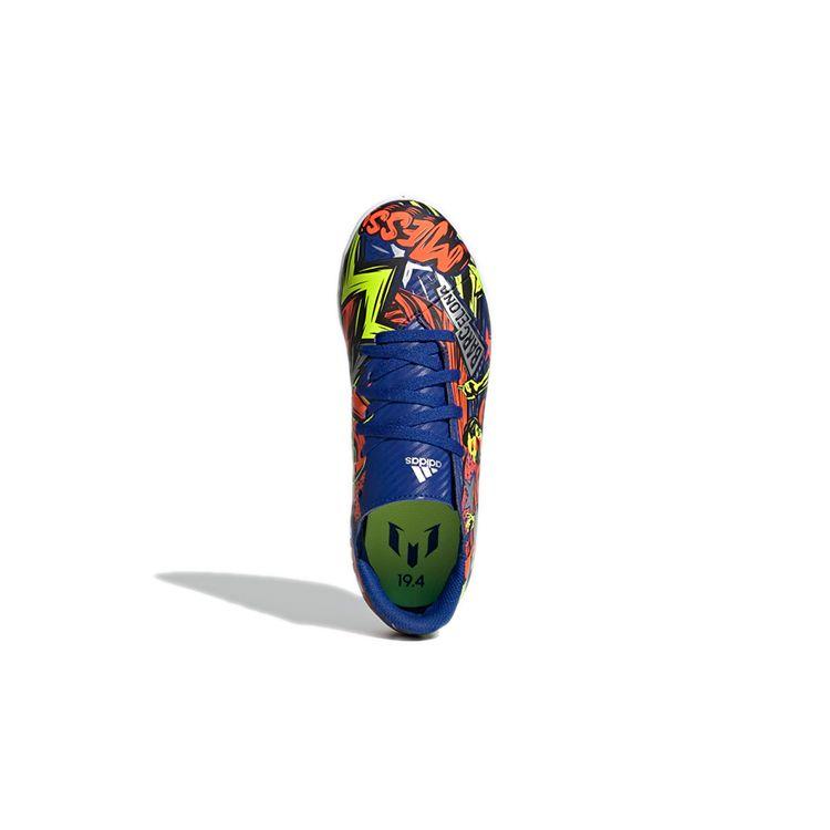 Adidas Messi 19.4 Indoor J Comfortable Durable Low Top Kids Soccer Shoes Kids Soccer Shoes Blue Orange Yellow EH0601