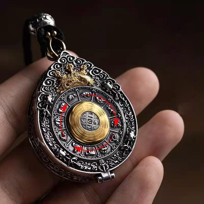 Nine Palaces Eight Trigrams Pendant Box Necklace - Unisex Style