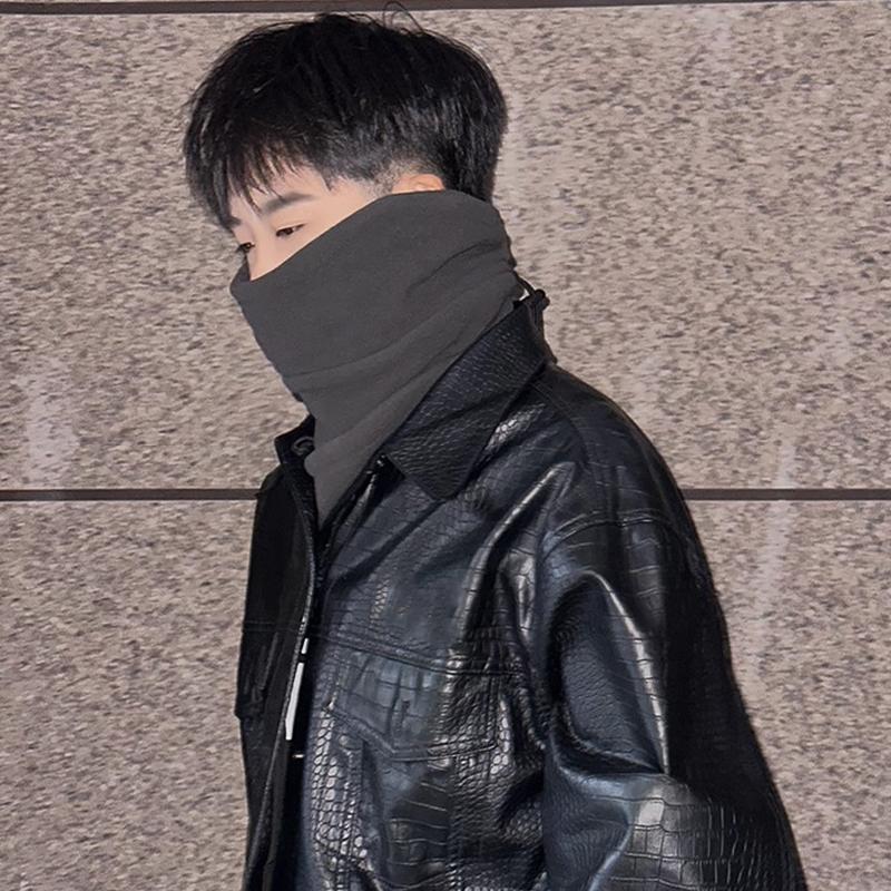 1 Pièce Écharpes de Cou Mode Doublure Épaissie Masque Facial Coupe-Vent Garder au Chaud Chauffant Couleur Unie Polyester